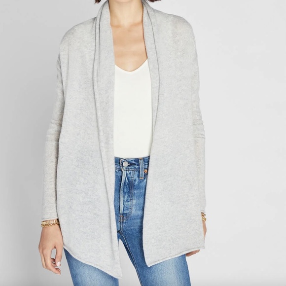 Cristina Cashmere Cardigan - New With Tags - NEVER WORN - Light Heather Grey